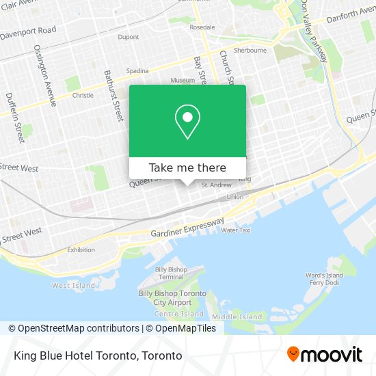 King Blue Hotel Toronto map