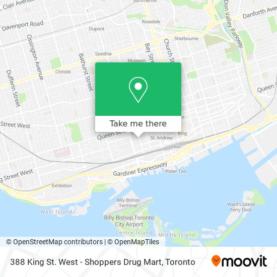 388 King St. West - Shoppers Drug Mart map