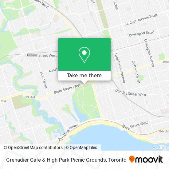 Grenadier Cafe & High Park Picnic Grounds map