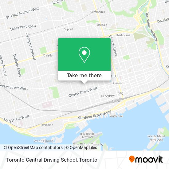 Toronto Central Driving School map