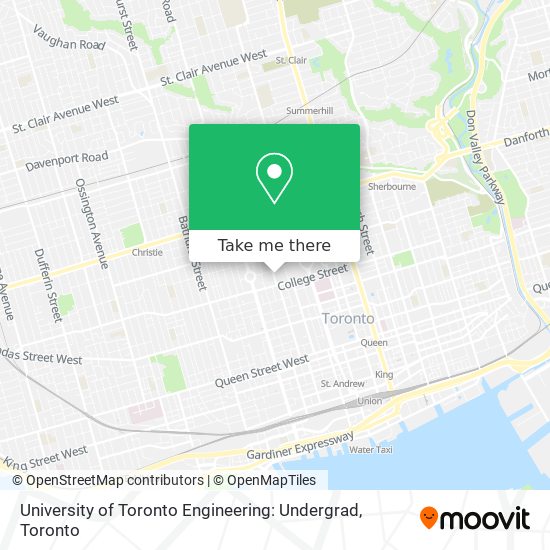 University of Toronto Engineering: Undergrad map