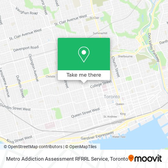 Metro Addiction Assessment RFRRL Service map