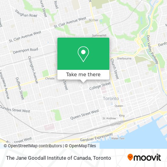 The Jane Goodall Institute of Canada map