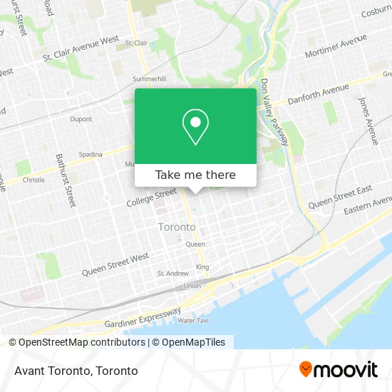 Avant Toronto map