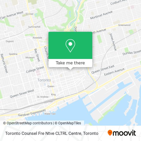 Toronto Counsel Fre Ntve CLTRL Centre map