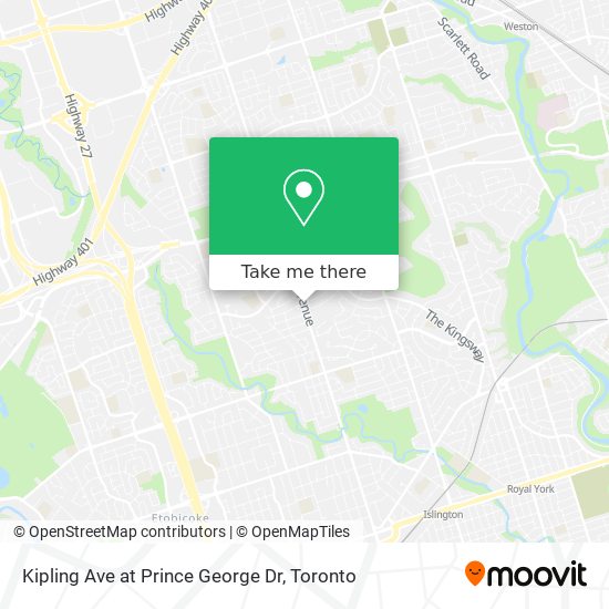Kipling Ave at Prince George Dr map