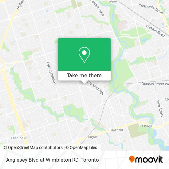 Anglesey Blvd at Wimbleton RD map