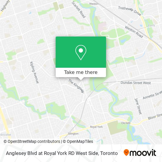 Anglesey Blvd at Royal York RD West Side map