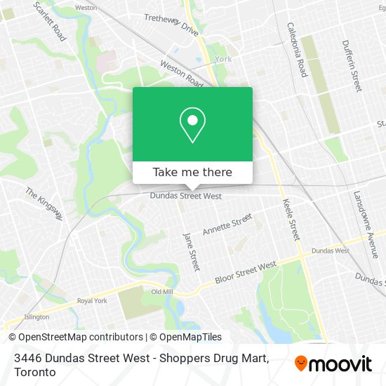 3446 Dundas Street West - Shoppers Drug Mart map