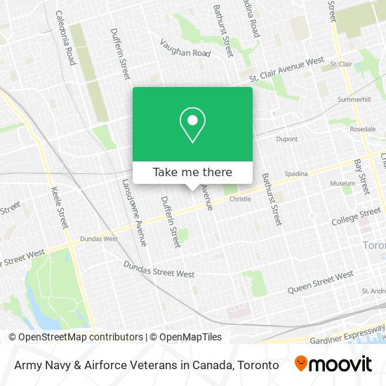 Army Navy & Airforce Veterans in Canada map