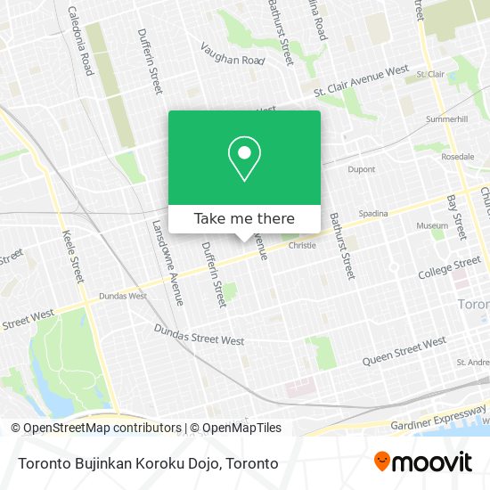 Toronto Bujinkan Koroku Dojo map