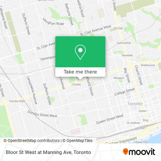 Bloor St West at Manning Ave map