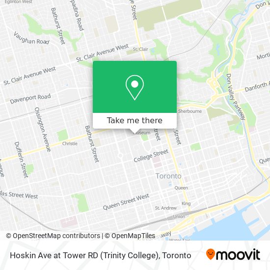 Hoskin Ave at Tower RD (Trinity College) map