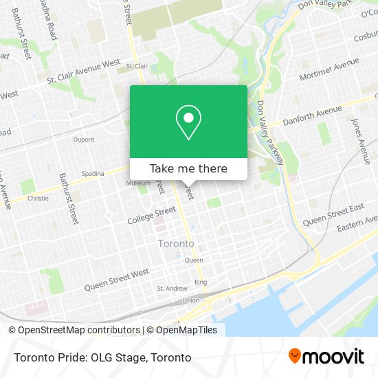 Toronto Pride: OLG Stage map