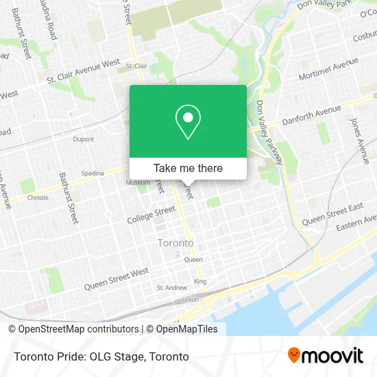 Toronto Pride: OLG Stage map