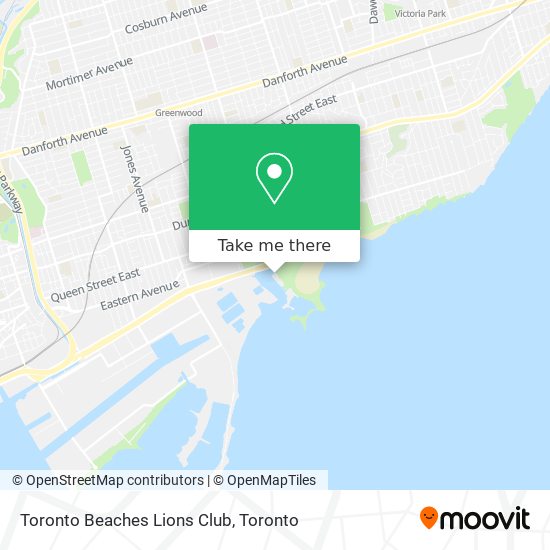 Toronto Beaches Lions Club map