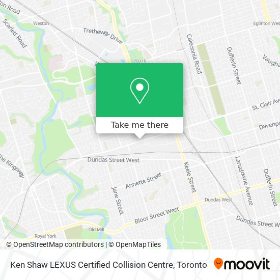 Ken Shaw LEXUS Certified Collision Centre map