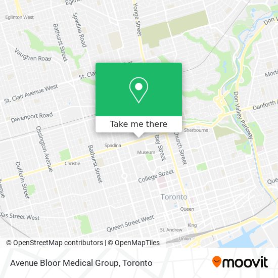 Avenue Bloor Medical Group map