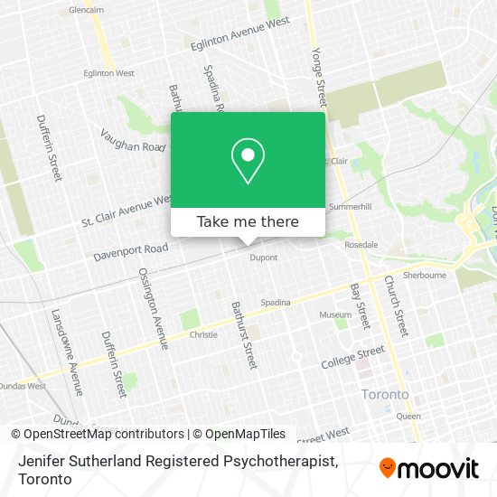 Jenifer Sutherland Registered Psychotherapist map