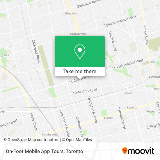 On-Foot Mobile App Tours map