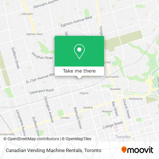 Canadian Vending Machine Rentals map
