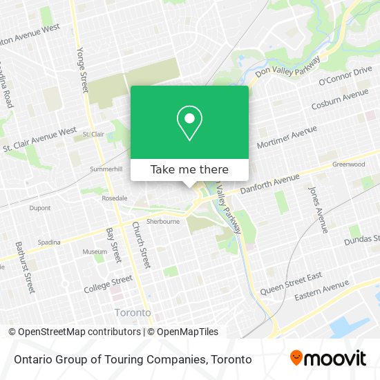 Ontario Group of Touring Companies map