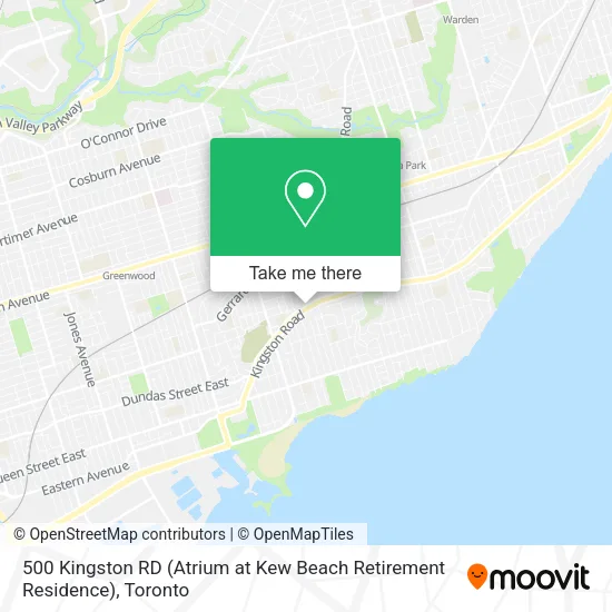 500 Kingston RD (Atrium at Kew Beach Retirement Residence) map