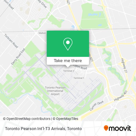 Toronto Pearson Int'l-T3 Arrivals map