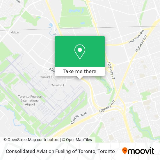 Consolidated Aviation Fueling of Toronto map