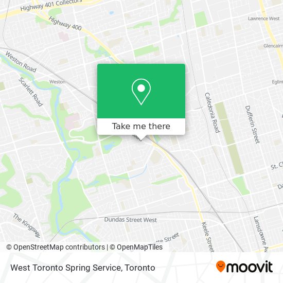 West Toronto Spring Service map