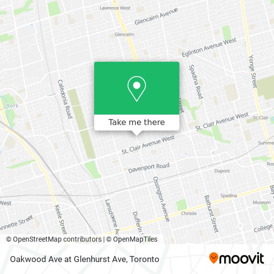 Oakwood Ave at Glenhurst Ave map