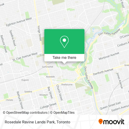 Rosedale Ravine Lands Park map