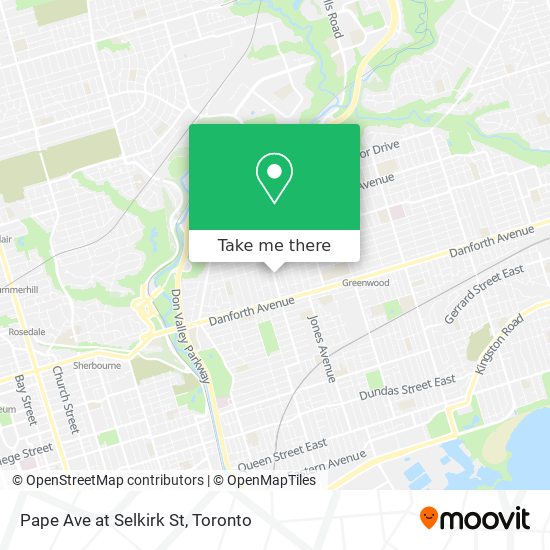 Pape Ave at Selkirk St map