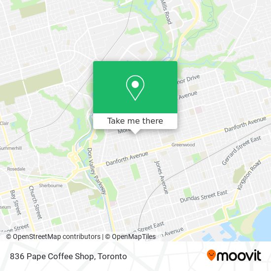 836 Pape Coffee Shop map