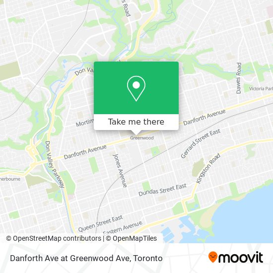 Danforth Ave at Greenwood Ave map