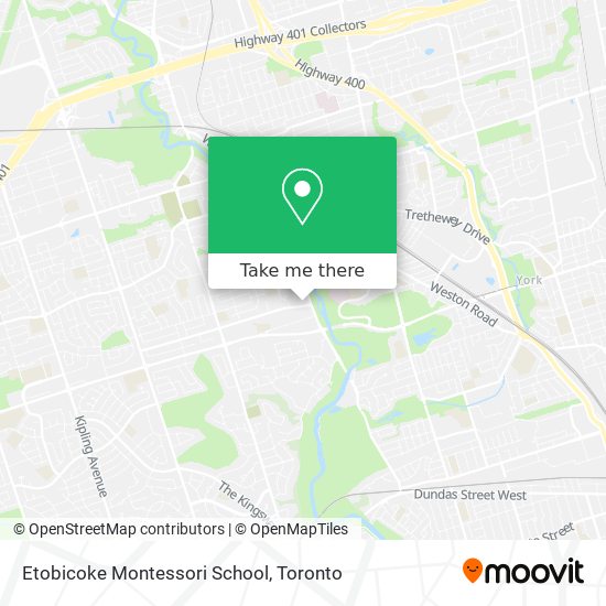 Etobicoke Montessori School map