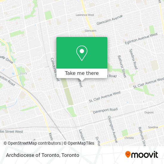 Archdiocese of Toronto map