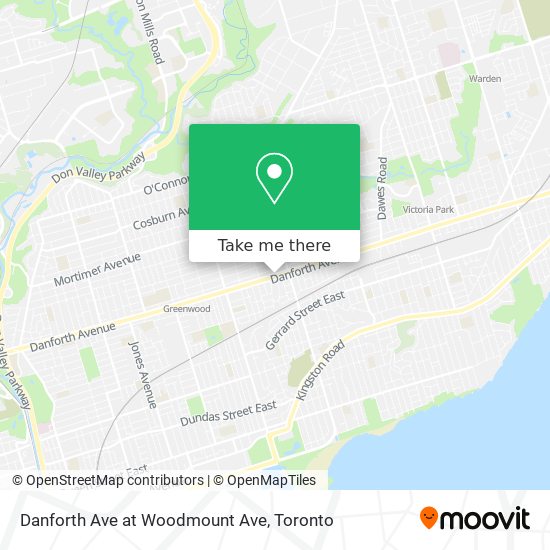 Danforth Ave at Woodmount Ave map