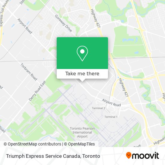 Triumph Express Service Canada map