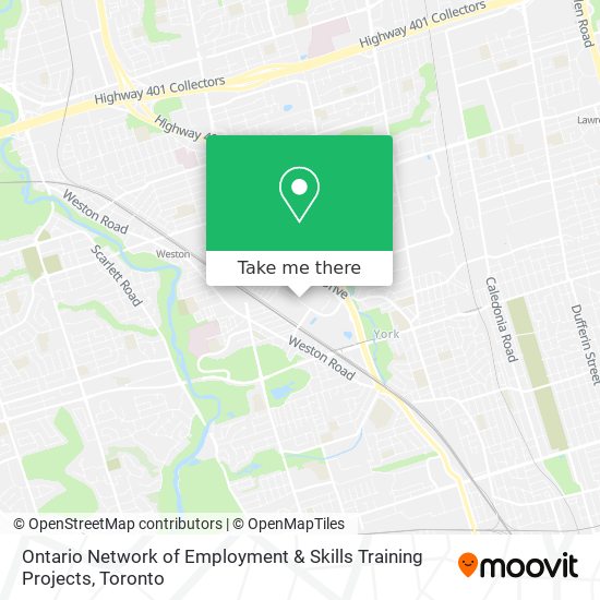 Ontario Network of Employment & Skills Training Projects map