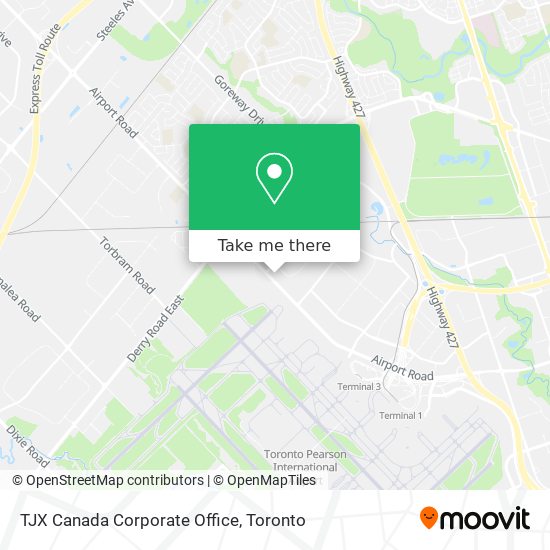 TJX Canada Corporate Office map