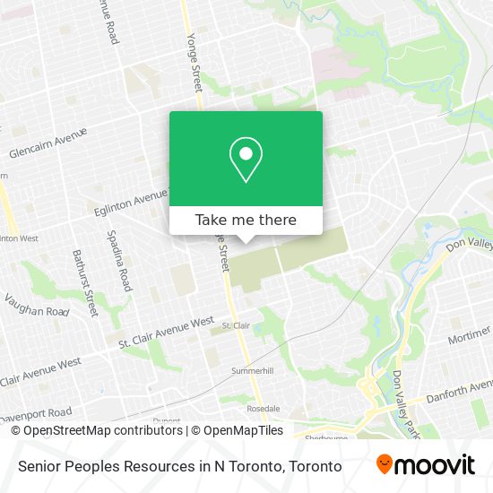 Senior Peoples Resources in N Toronto map