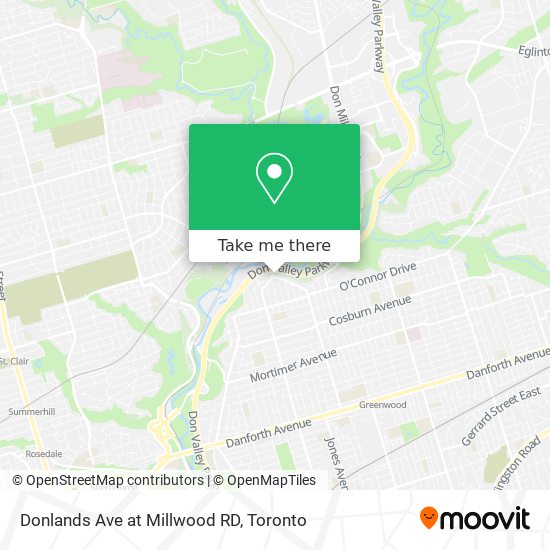 Donlands Ave at Millwood RD map
