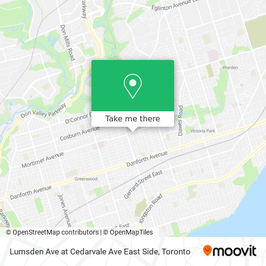 Lumsden Ave at Cedarvale Ave East Side map