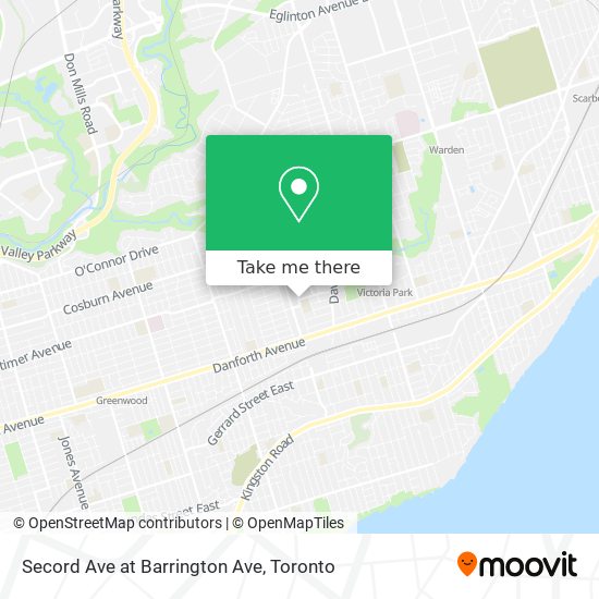 Secord Ave at Barrington Ave map