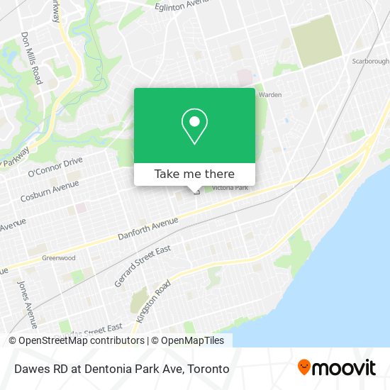 Dawes RD at Dentonia Park Ave map