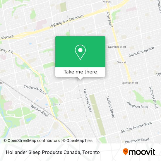 Hollander Sleep Products Canada map