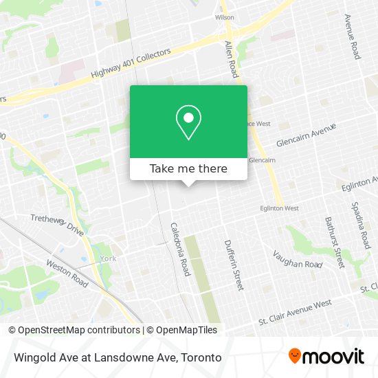 Wingold Ave at Lansdowne Ave map