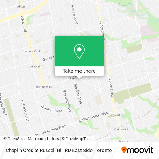 Chaplin Cres at Russell Hill RD East Side map