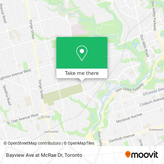 Bayview Ave at McRae Dr map